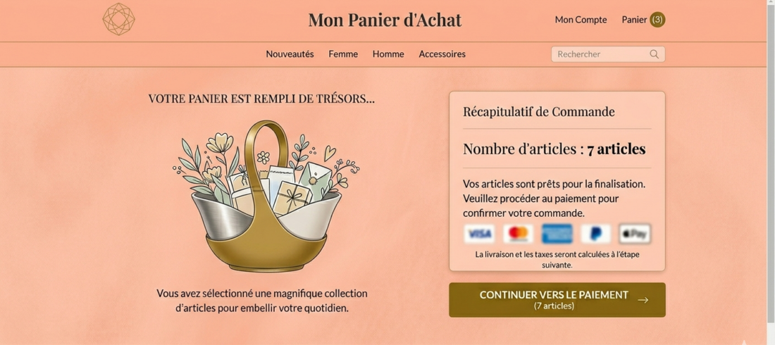 Achats internet, acte d’achat panier internet